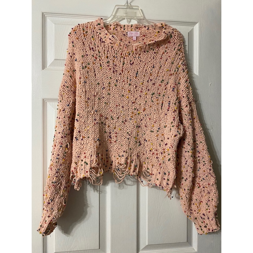 Pink Lily Confetti Sweater